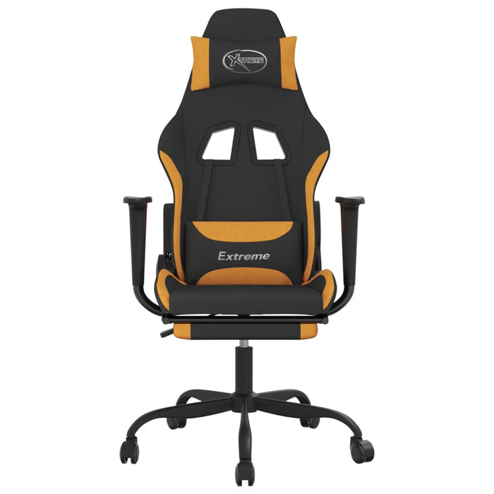 Scaun de gaming cu masaj/suport picioare, negru / oranj, textil - WALTI WALTI