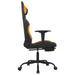 Scaun de gaming cu masaj/suport picioare, negru / oranj, textil - WALTI WALTI
