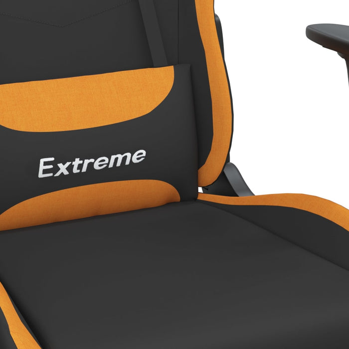 Scaun de gaming cu masaj/suport picioare, negru / oranj, textil - WALTI WALTI