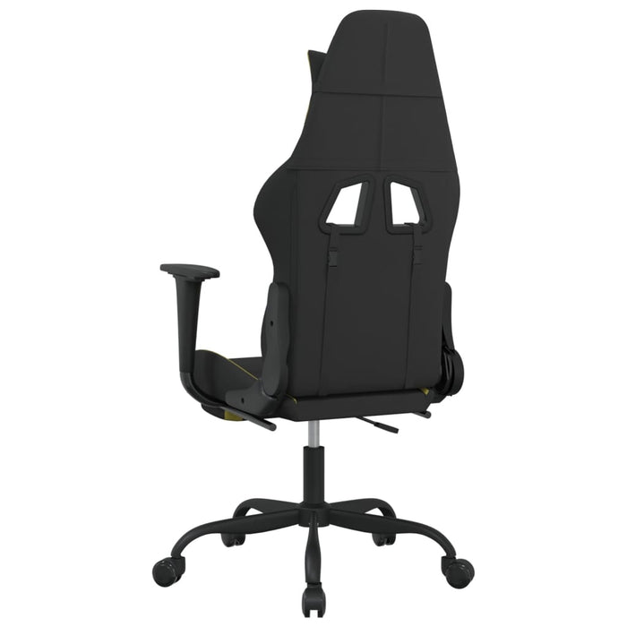 Scaun gaming masaj/suport picioare, negru/verde deschis textil - WALTI WALTI