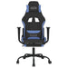 Scaun de gaming cu masaj/suport picioare, negru/albastru textil - WALTI WALTI