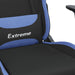 Scaun de gaming cu masaj/suport picioare, negru/albastru textil - WALTI WALTI
