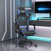 Scaun de gaming cu masaj/suport picioare, negru/albastru textil - WALTI WALTI
