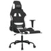 Scaun de gaming cu masaj/suport picioare, negru și alb, textil - WALTI WALTI