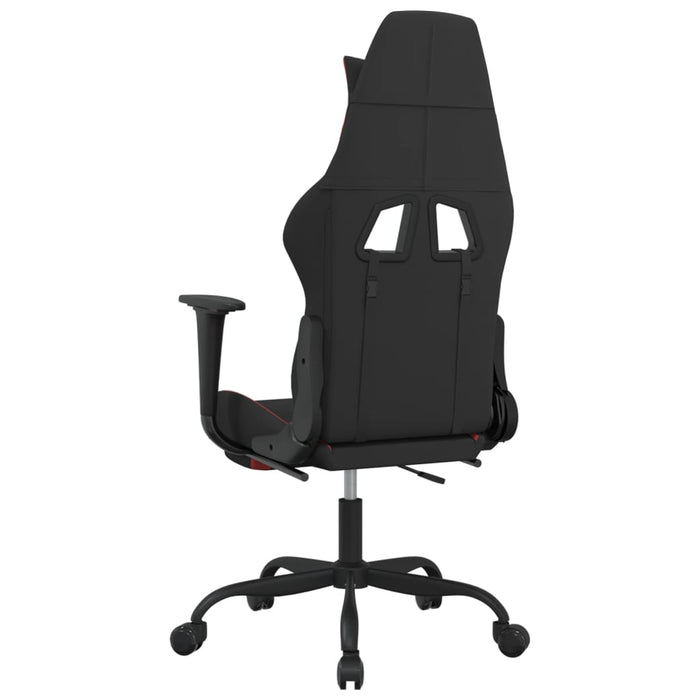 Scaun de gaming cu masaj/suport picioare, negru și roșu, textil WALTI