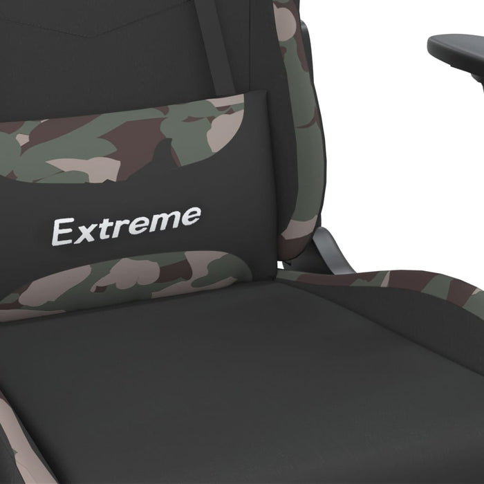 Scaun de gaming cu suport picioare, negru și camuflaj, textil - WALTI WALTI