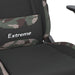 Scaun de gaming cu suport picioare, negru și camuflaj, textil - WALTI WALTI