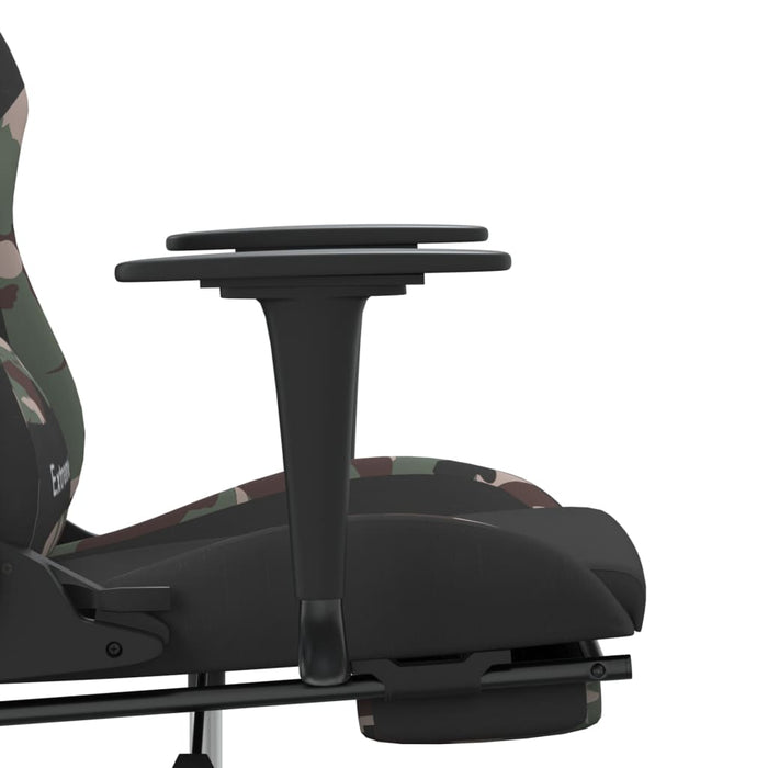 Scaun de gaming cu suport picioare, negru și camuflaj, textil - WALTI WALTI