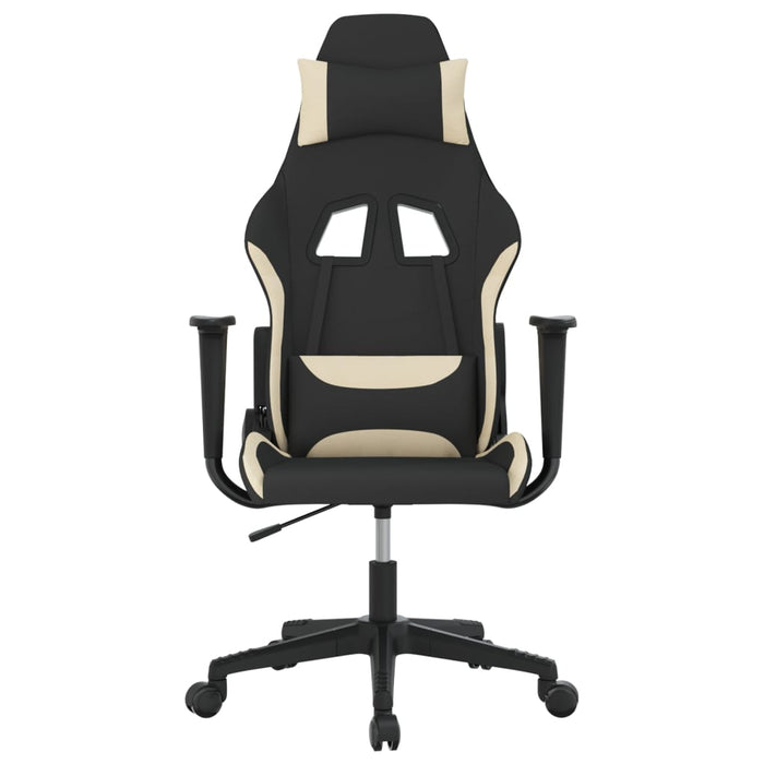 Scaun de gaming cu masaj, negru și crem, material textil - WALTI WALTI
