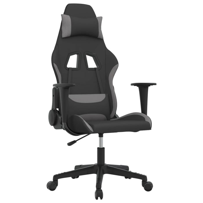 Scaun de jocuri cu masaj, negru și gri deschis, textil - WALTI WALTI