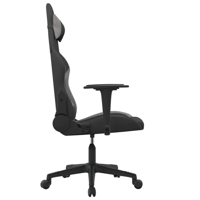 Scaun de jocuri cu masaj, negru și gri deschis, textil - WALTI WALTI