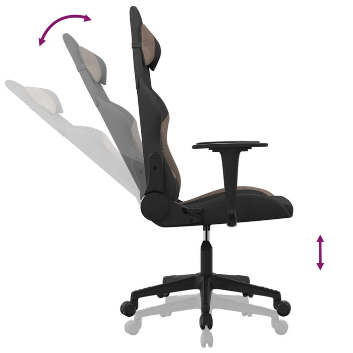 Scaun de gaming cu masaj, negru și taupe, material textil - WALTI WALTI
