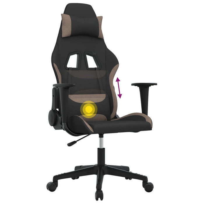 Scaun de gaming cu masaj, negru și taupe, material textil - WALTI WALTI