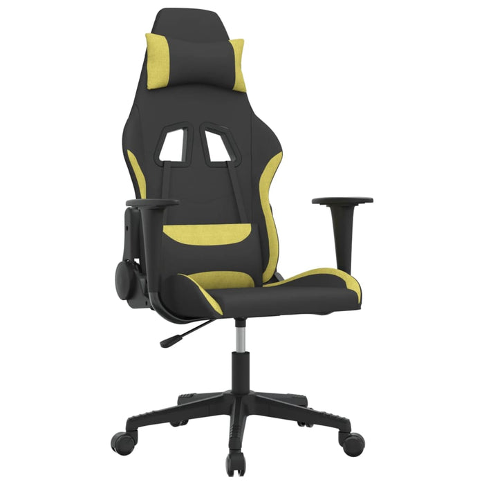 Scaun de gaming cu masaj, negru și verde deschis, textil - WALTI WALTI