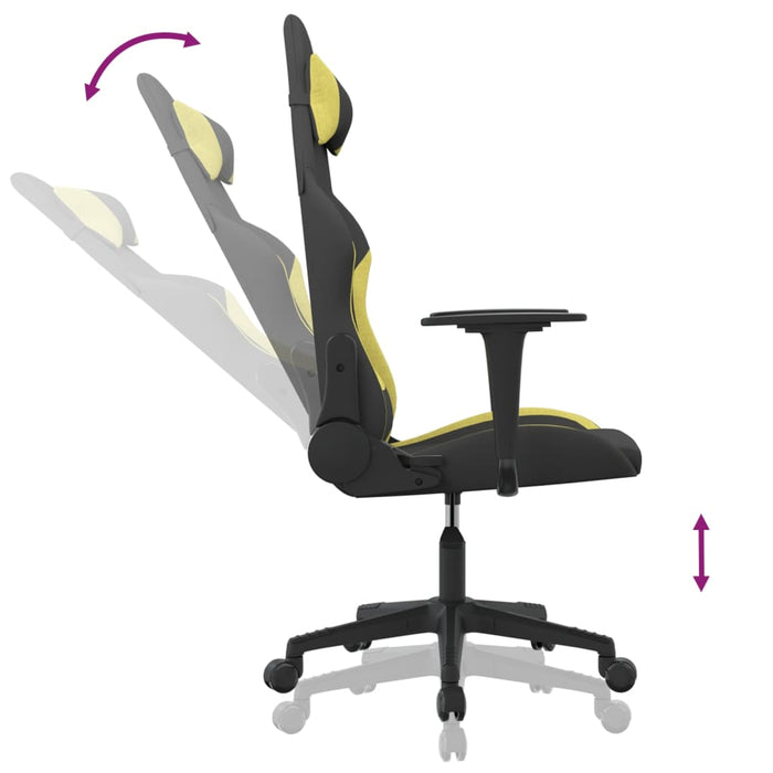 Scaun de gaming cu masaj, negru și verde deschis, textil - WALTI WALTI