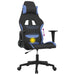 Scaun de gaming cu masaj, negru și albastru, material textil - WALTI WALTI