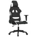 Scaun de gaming cu masaj, negru și alb, material textil - WALTI WALTI