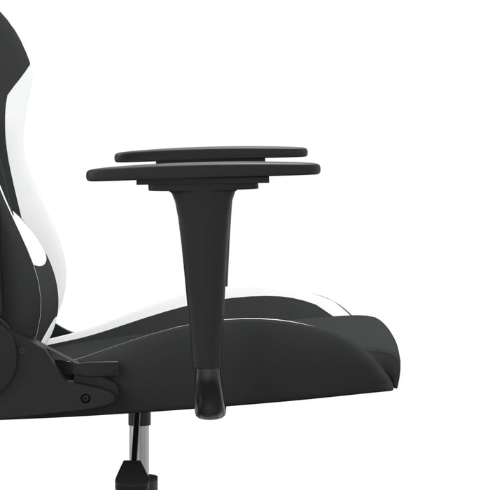 Scaun de gaming cu masaj, negru și alb, material textil - WALTI WALTI