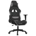 Scaun gaming cu masaj/suport picioare, negru/gri deschis textil - WALTI WALTI