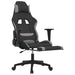 Scaun gaming cu masaj/suport picioare, negru/gri deschis textil - WALTI WALTI