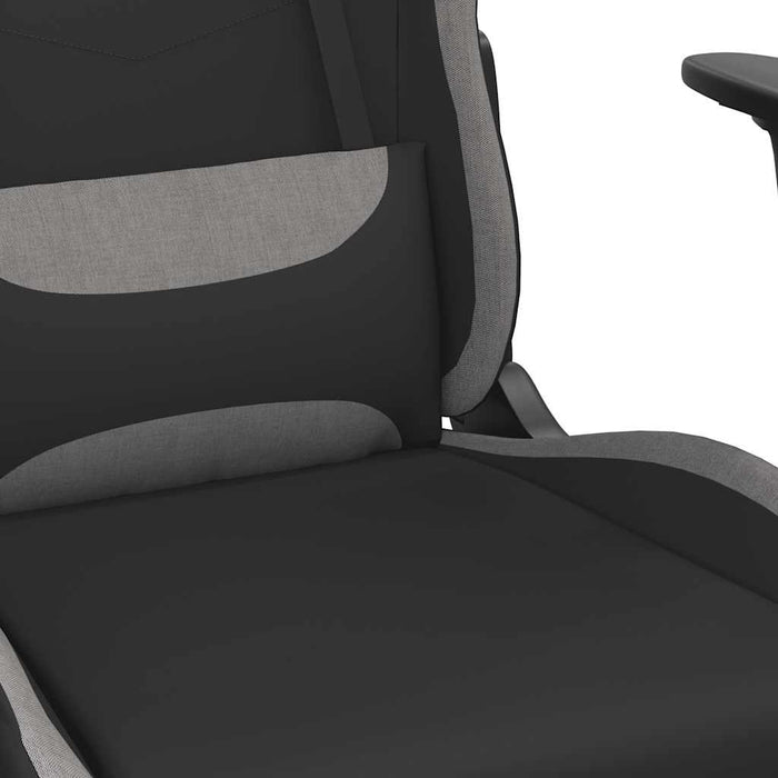 Scaun gaming cu masaj/suport picioare, negru/gri deschis textil - WALTI WALTI
