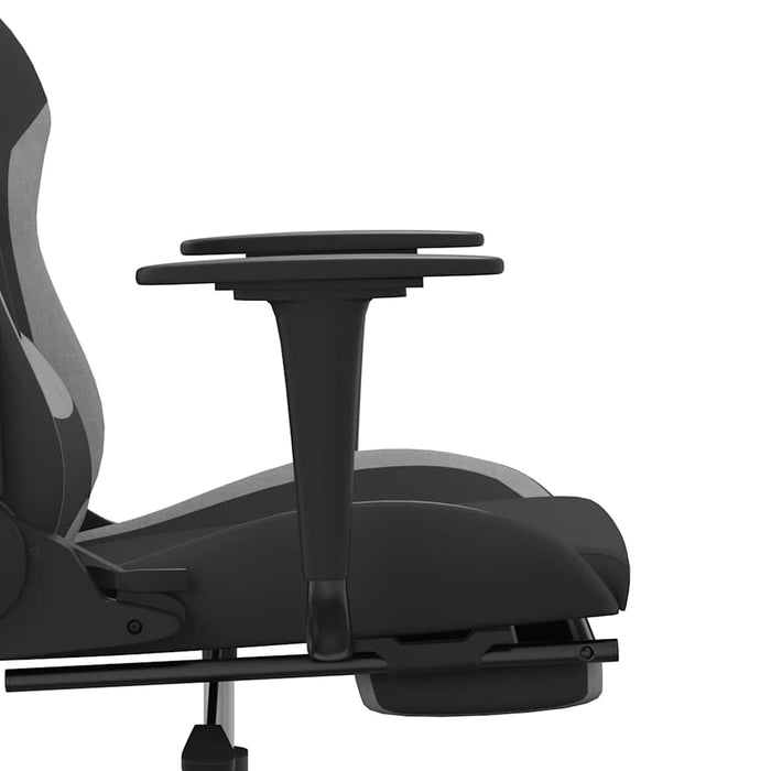 Scaun gaming cu masaj/suport picioare, negru/gri deschis textil - WALTI WALTI