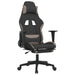 Scaun de gaming cu masaj/suport picioare, negru / taupe, textil - WALTI WALTI