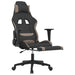 Scaun de gaming cu masaj/suport picioare, negru / taupe, textil - WALTI WALTI