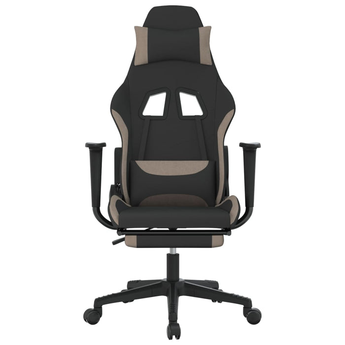 Scaun de gaming cu masaj/suport picioare, negru / taupe, textil - WALTI WALTI