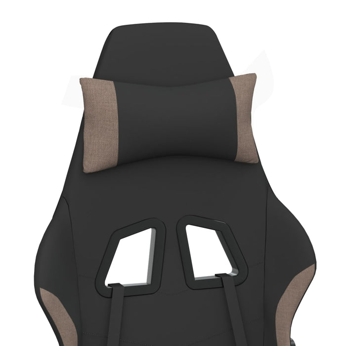 Scaun de gaming cu masaj/suport picioare, negru / taupe, textil - WALTI WALTI