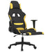 Scaun de gaming cu masaj/suport picioare, negru/galben, textil - WALTI WALTI