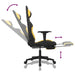 Scaun de gaming cu masaj/suport picioare, negru/galben, textil - WALTI WALTI