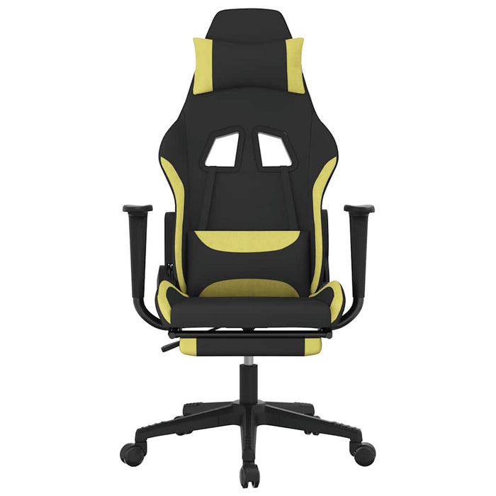 Scaun gaming masaj/suport picioare, negru/verde deschis textil - WALTI WALTI