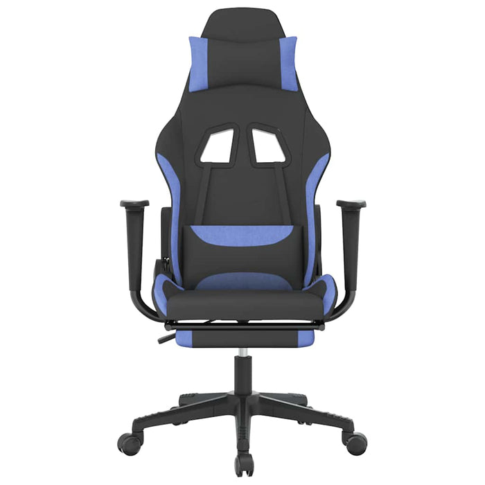 Scaun de gaming cu masaj/suport picioare, negru/albastru textil - WALTI WALTI