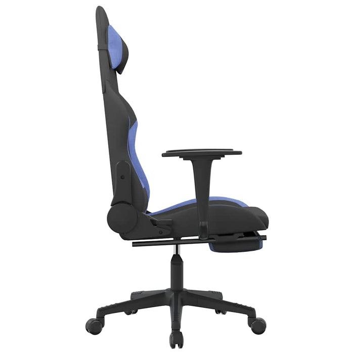 Scaun de gaming cu masaj/suport picioare, negru/albastru textil - WALTI WALTI