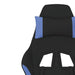 Scaun de gaming cu masaj/suport picioare, negru/albastru textil - WALTI WALTI
