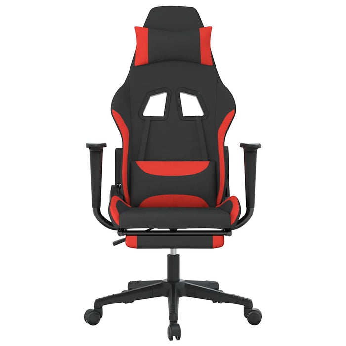 Scaun de gaming cu masaj/suport picioare, negru și roșu, textil - WALTI WALTI