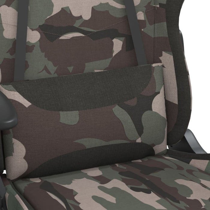 Scaun de gaming cu suport picioare, negru și camuflaj, textil - WALTI WALTI