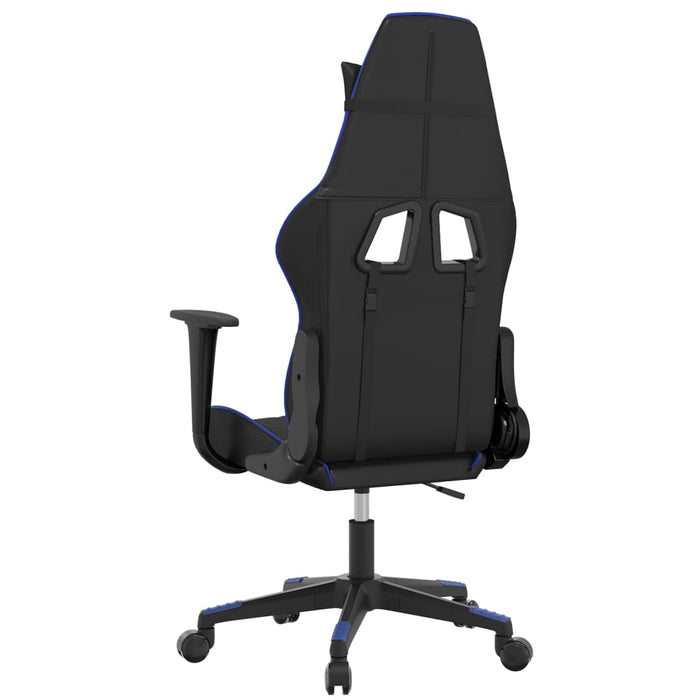 Scaun de gaming de masaj, negru și albastru, piele ecologică - WALTI WALTI