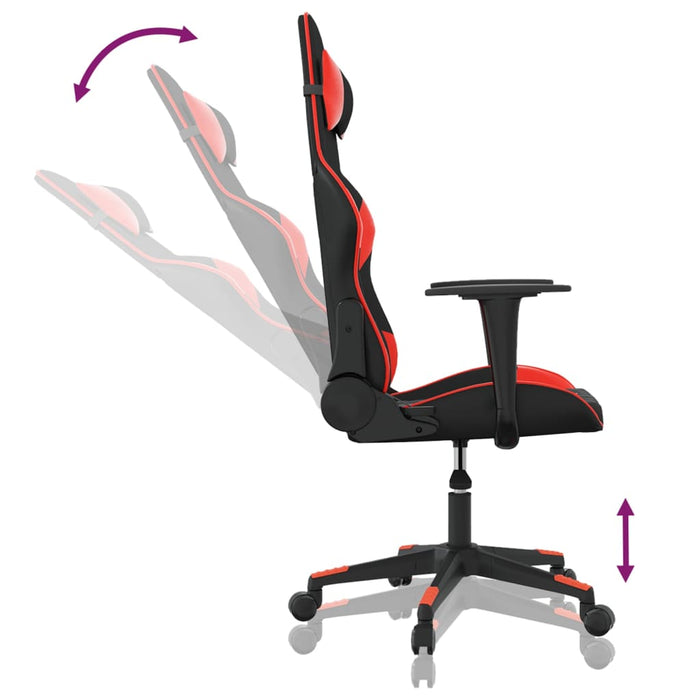 Scaun de gaming de masaj, negru și roșu, piele ecologică - WALTI WALTI