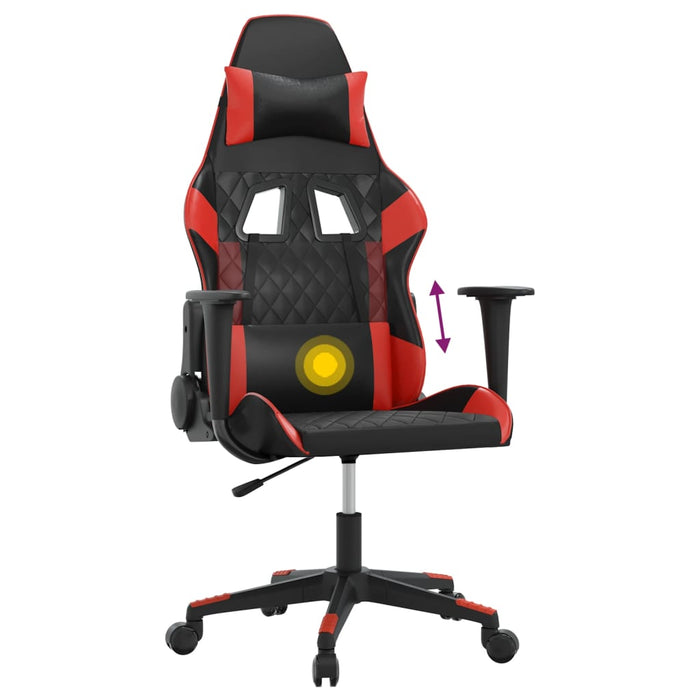 Scaun de gaming de masaj, negru și roșu, piele ecologică - WALTI WALTI