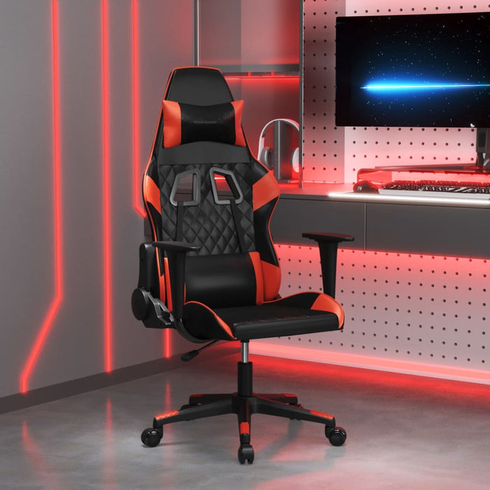 Scaun de gaming de masaj, negru și roșu, piele ecologică - WALTI WALTI