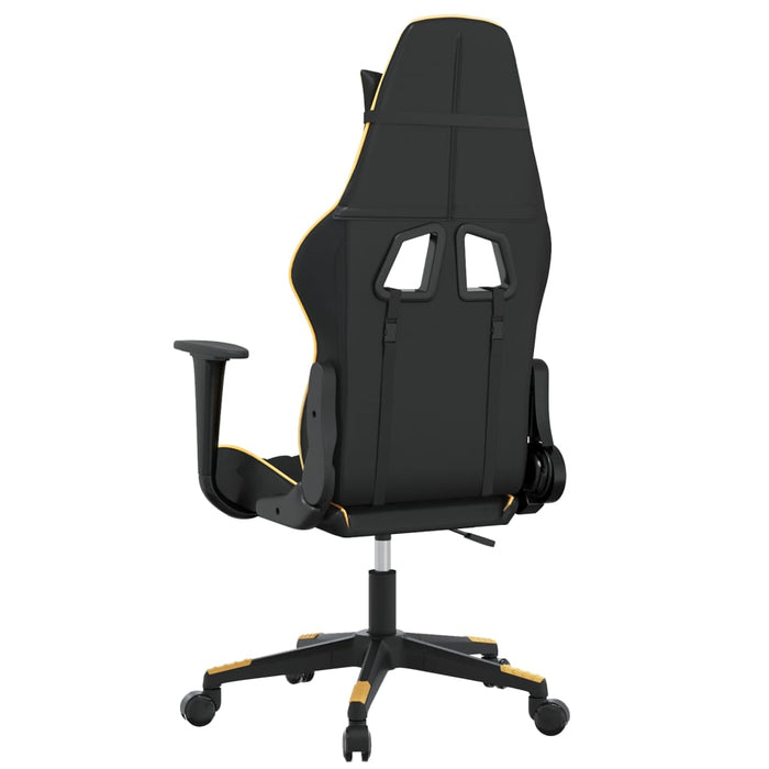 Scaun de gaming de masaj, negru și auriu, piele ecologică - WALTI WALTI