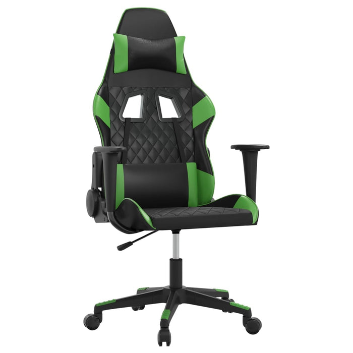 Scaun de gaming de masaj, negru și verde, piele ecologică - WALTI WALTI