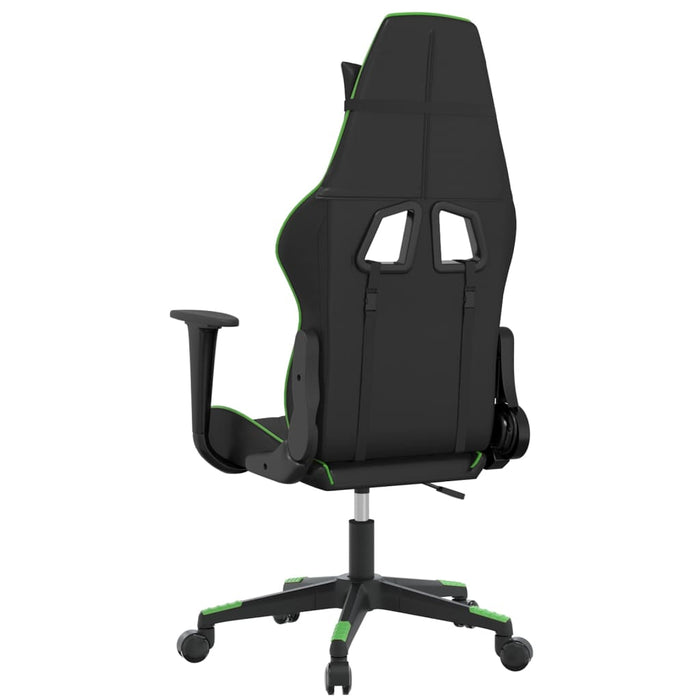 Scaun de gaming de masaj, negru și verde, piele ecologică - WALTI WALTI