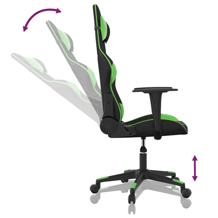 Scaun de gaming de masaj, negru și verde, piele ecologică - WALTI WALTI
