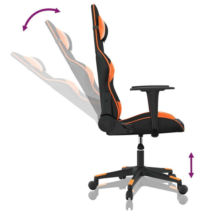 Scaun de gaming de masaj, negru și portocaliu, piele ecologică - WALTI WALTI