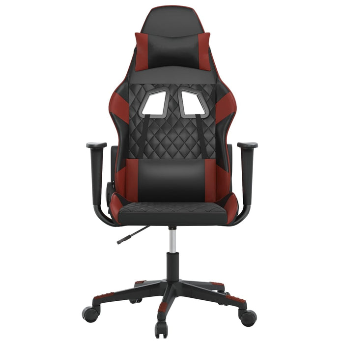 Scaun de gaming de masaj, negru și roșu vin, piele ecologică - WALTI WALTI