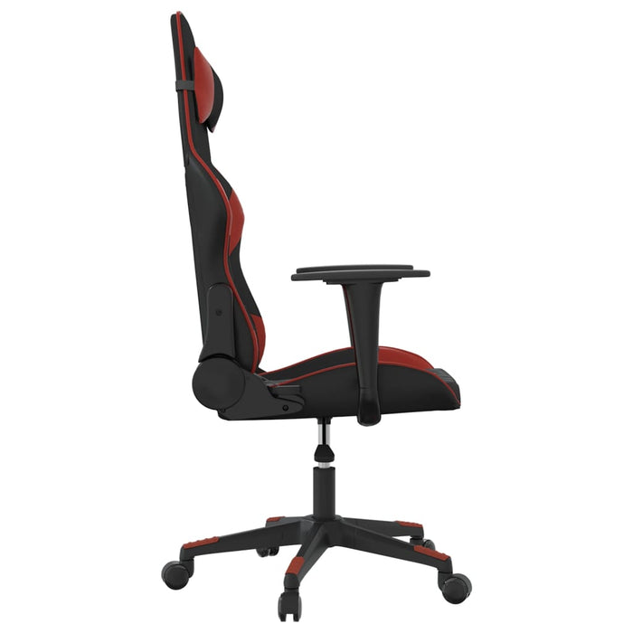 Scaun de gaming de masaj, negru și roșu vin, piele ecologică - WALTI WALTI
