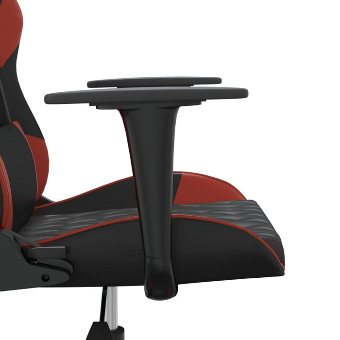 Scaun de gaming de masaj, negru și roșu vin, piele ecologică - WALTI WALTI